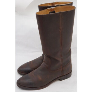 Frye Womens Campus Saddle Brown Marble Leather Tall Boots 77988 10B Pull On